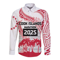 Cook Islands Marathon 2025-Pursuit in Paradise Long Sleeve Button Shirt Red Color LT03 Unisex Red - Polynesian Pride