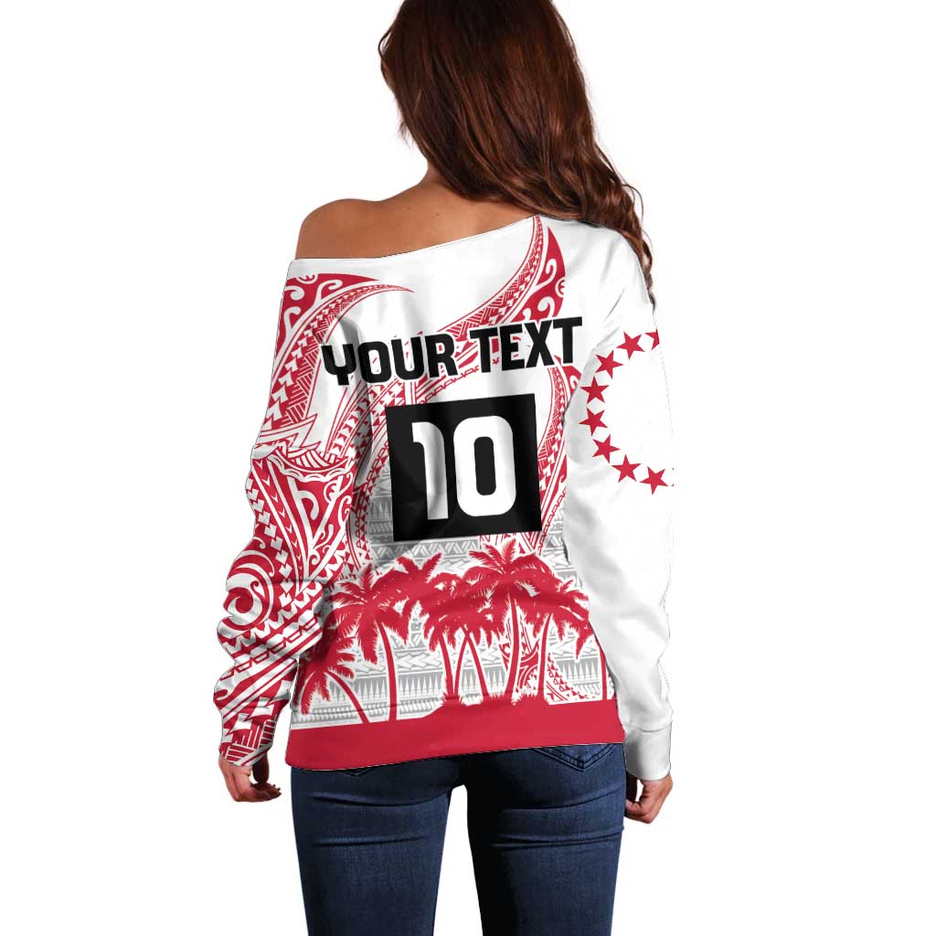Cook Islands Marathon 2025-Pursuit in Paradise Off Shoulder Sweater Red Color LT03 - Polynesian Pride