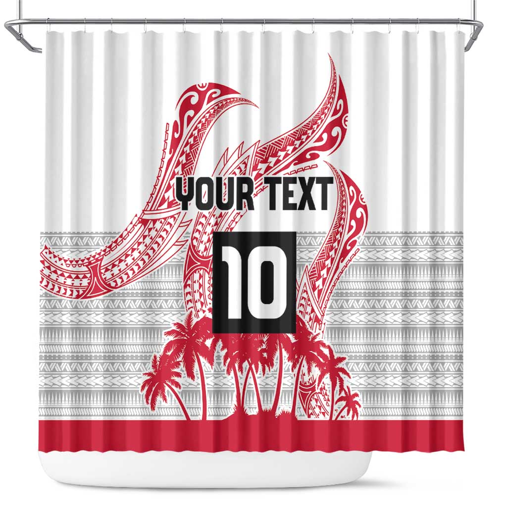 Cook Islands Marathon 2025-Pursuit in Paradise Shower Curtain Red Color
