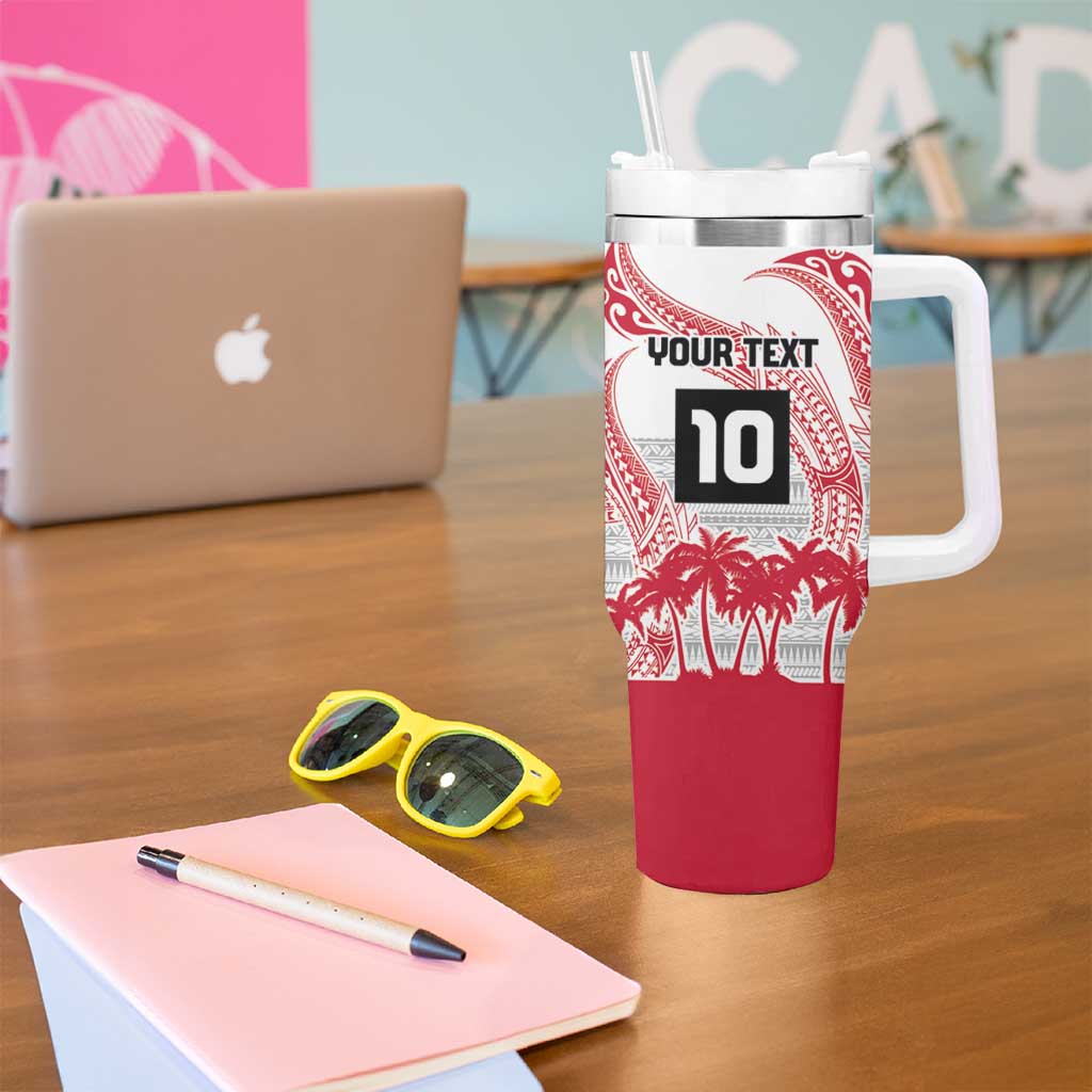 Cook Islands Marathon 2025-Pursuit in Paradise Tumbler With Handle Red Color