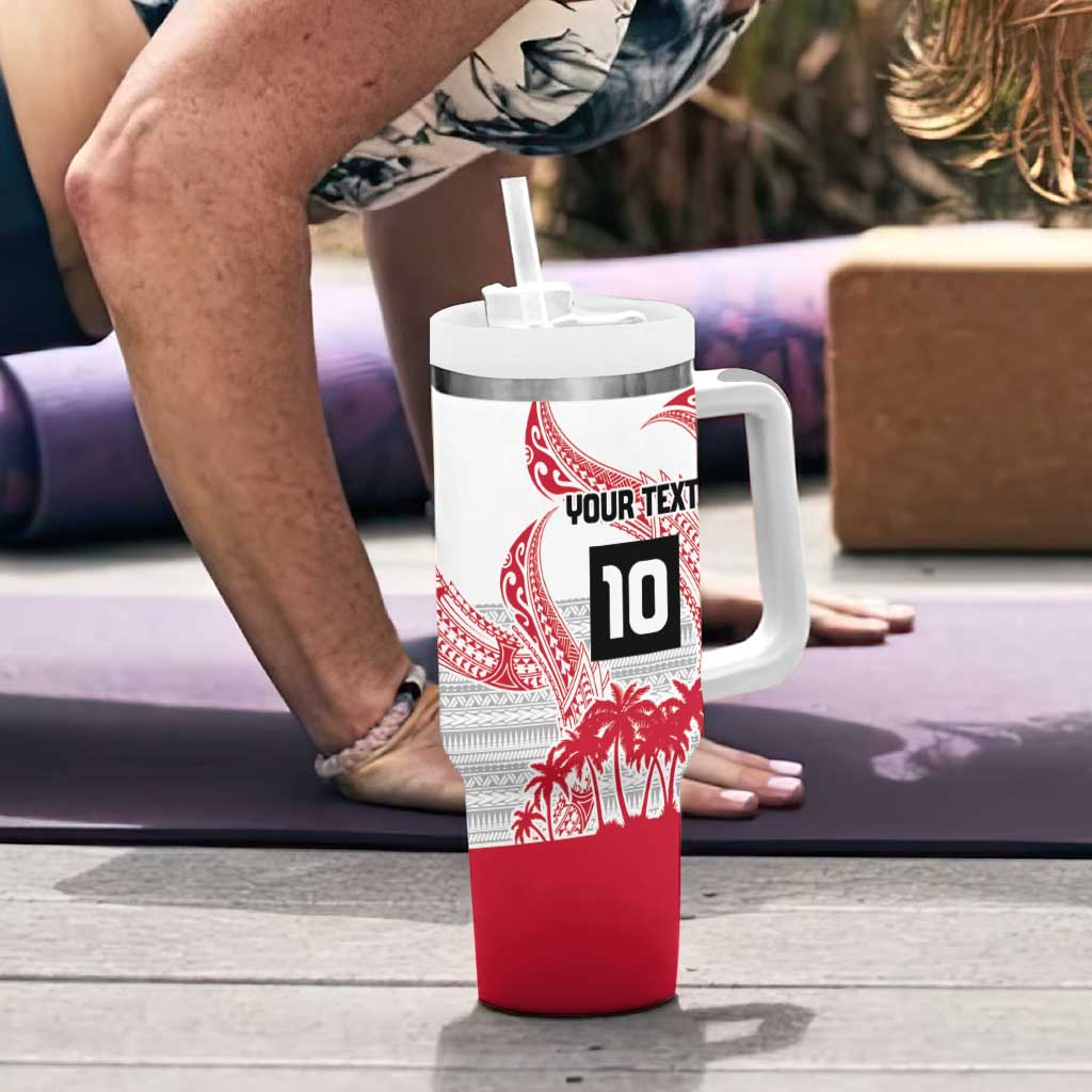Cook Islands Marathon 2025-Pursuit in Paradise Tumbler With Handle Red Color