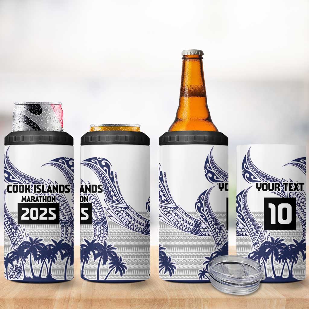 Cook Islands Marathon 2025-Pursuit in Paradise 4 in 1 Can Cooler Tumbler Blue Color
