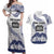 Cook Islands Marathon 2025-Pursuit in Paradise Couples Matching Off Shoulder Maxi Dress and Hawaiian Shirt Blue Color