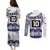 Cook Islands Marathon 2025-Pursuit in Paradise Couples Matching Puletasi and Long Sleeve Button Shirt Blue Color