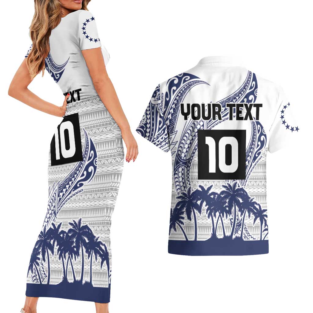 Cook Islands Marathon 2025-Pursuit in Paradise Couples Matching Short Sleeve Bodycon Dress and Hawaiian Shirt Blue Color LT03 - Polynesian Pride