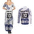 Cook Islands Marathon 2025-Pursuit in Paradise Couples Matching Summer Maxi Dress and Long Sleeve Button Shirt Blue Color