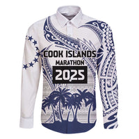 Cook Islands Marathon 2025-Pursuit in Paradise Family Matching Long Sleeve Bodycon Dress and Hawaiian Shirt Blue Color