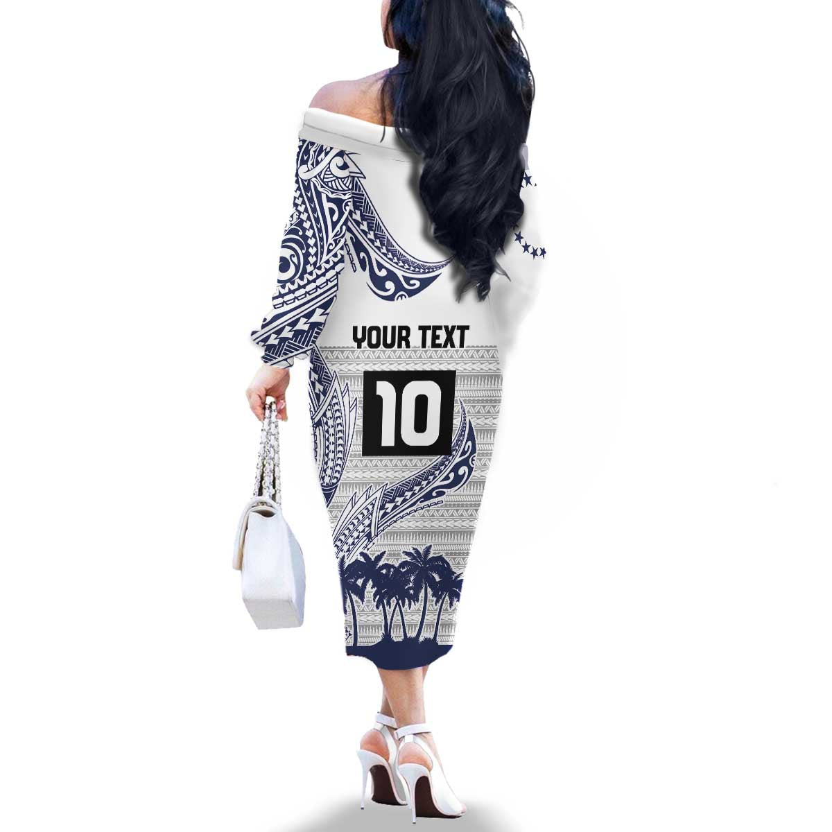 Cook Islands Marathon 2025-Pursuit in Paradise Family Matching Off The Shoulder Long Sleeve Dress and Hawaiian Shirt Blue Color LT03 - Polynesian Pride