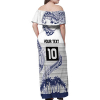 Cook Islands Marathon 2025-Pursuit in Paradise Family Matching Off Shoulder Maxi Dress and Hawaiian Shirt Blue Color LT03 - Polynesian Pride