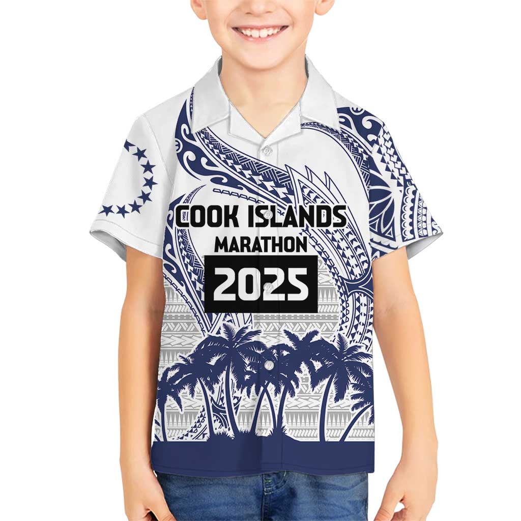 Cook Islands Marathon 2025-Pursuit in Paradise Family Matching Puletasi and Hawaiian Shirt Blue Color LT03 Son's Shirt Blue - Polynesian Pride