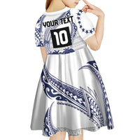 Cook Islands Marathon 2025-Pursuit in Paradise Kid Short Sleeve Dress Blue Color