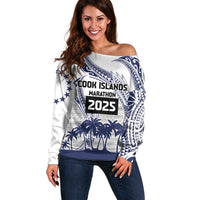 Cook Islands Marathon 2025-Pursuit in Paradise Off Shoulder Sweater Blue Color LT03 Women Blue - Polynesian Pride