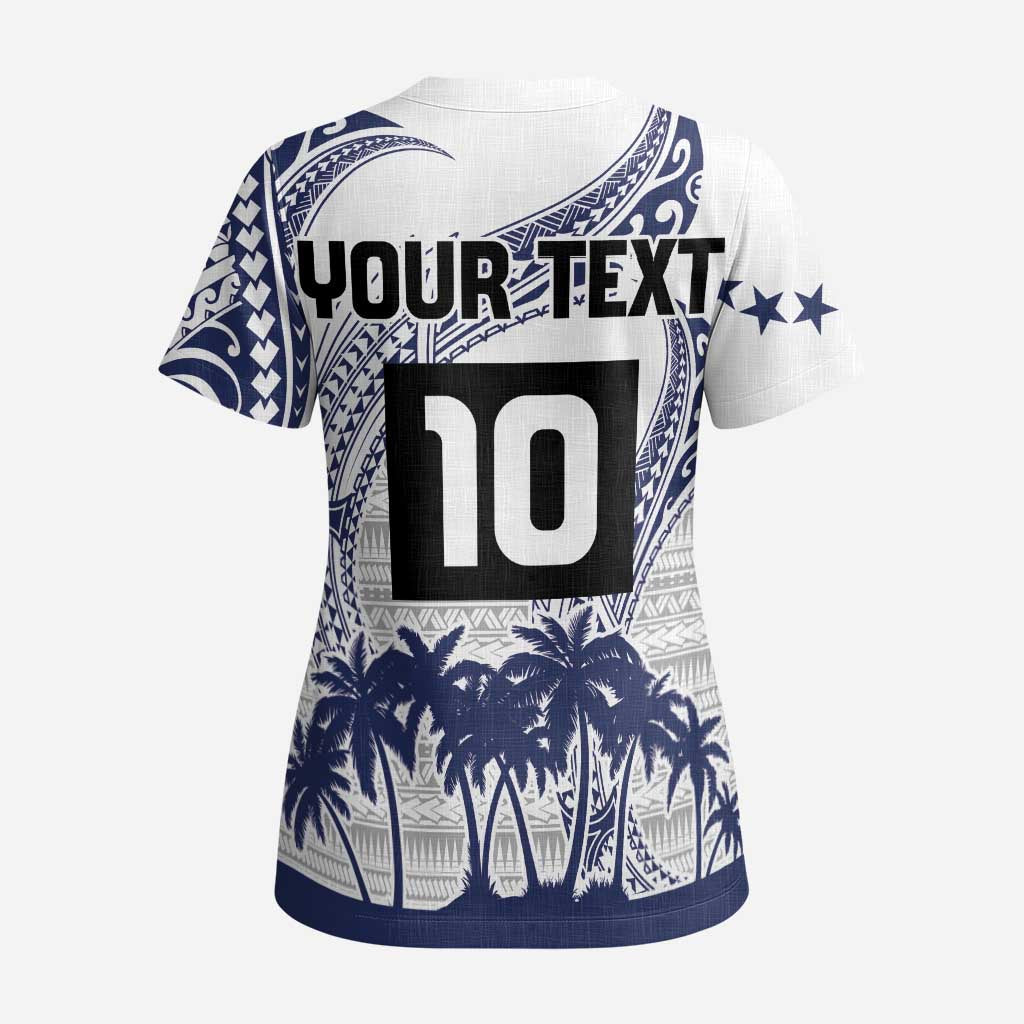 Cook Islands Marathon 2025-Pursuit in Paradise Scrub Top Blue Color - Polynesian Pride