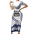 Cook Islands Marathon 2025-Pursuit in Paradise Short Sleeve Bodycon Dress Blue Color