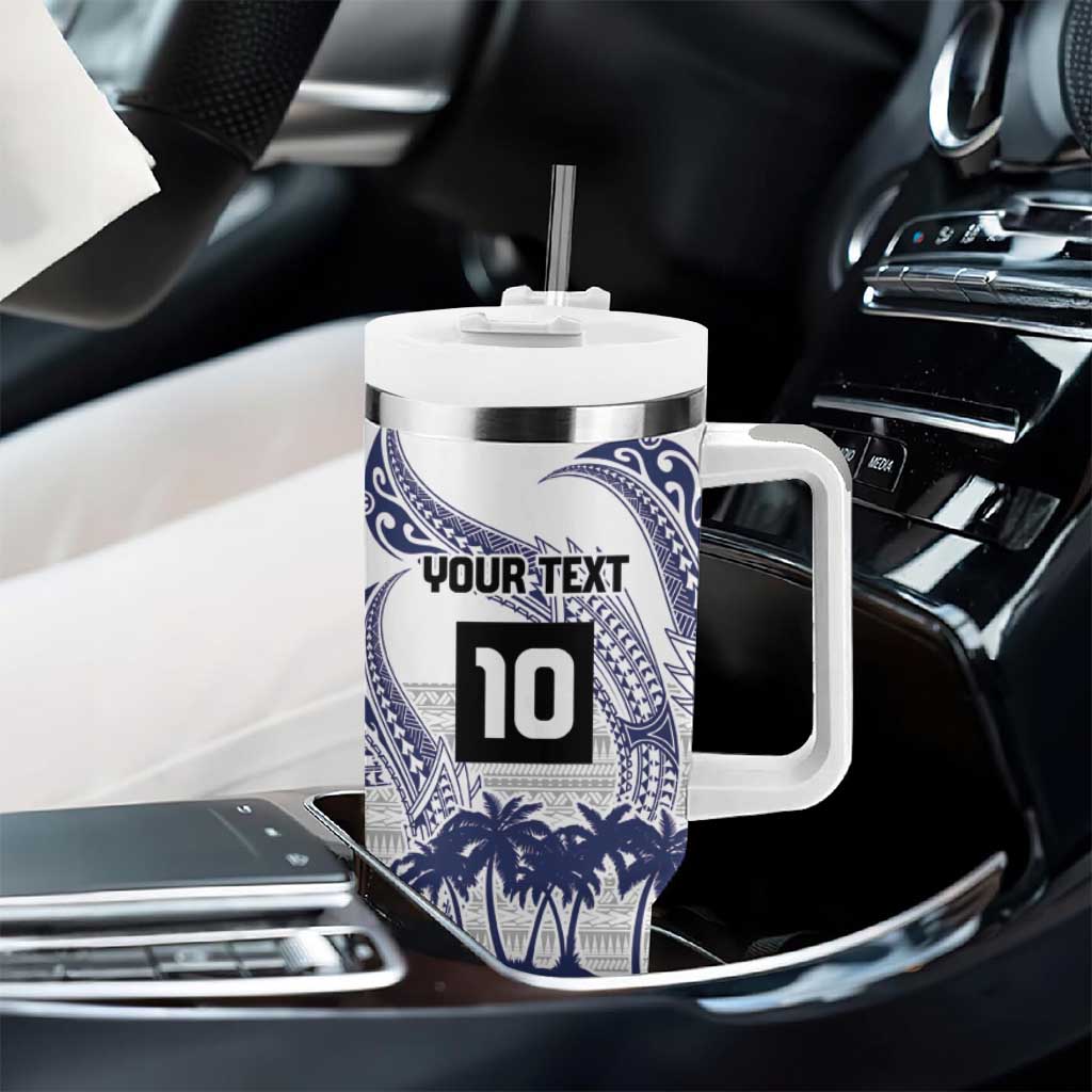 Cook Islands Marathon 2025-Pursuit in Paradise Tumbler With Handle Blue Color