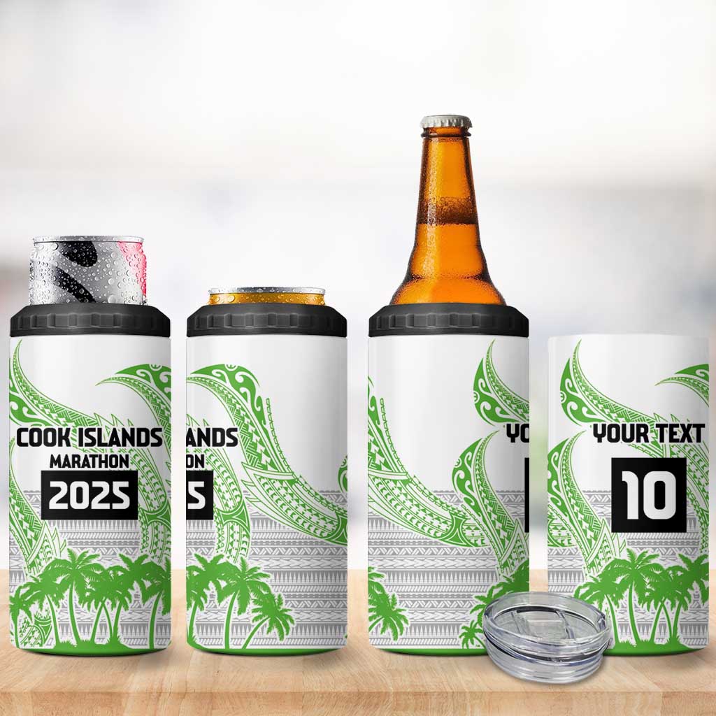 Cook Islands Marathon 2025-Pursuit in Paradise 4 in 1 Can Cooler Tumbler Green Color