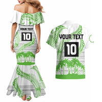 Cook Islands Marathon 2025-Pursuit in Paradise Couples Matching Mermaid Dress and Hawaiian Shirt Green Color LT03 - Polynesian Pride