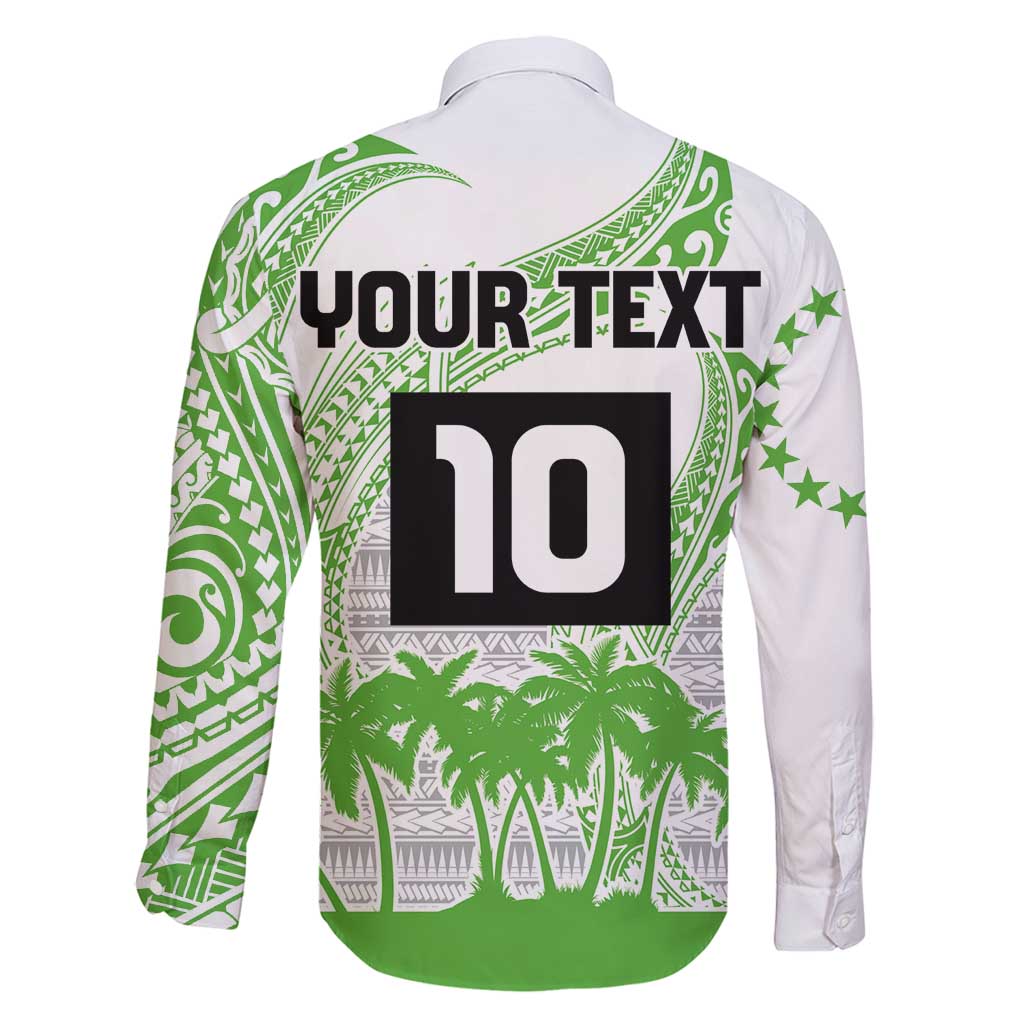 Cook Islands Marathon 2025-Pursuit in Paradise Family Matching Long Sleeve Bodycon Dress and Hawaiian Shirt Green Color