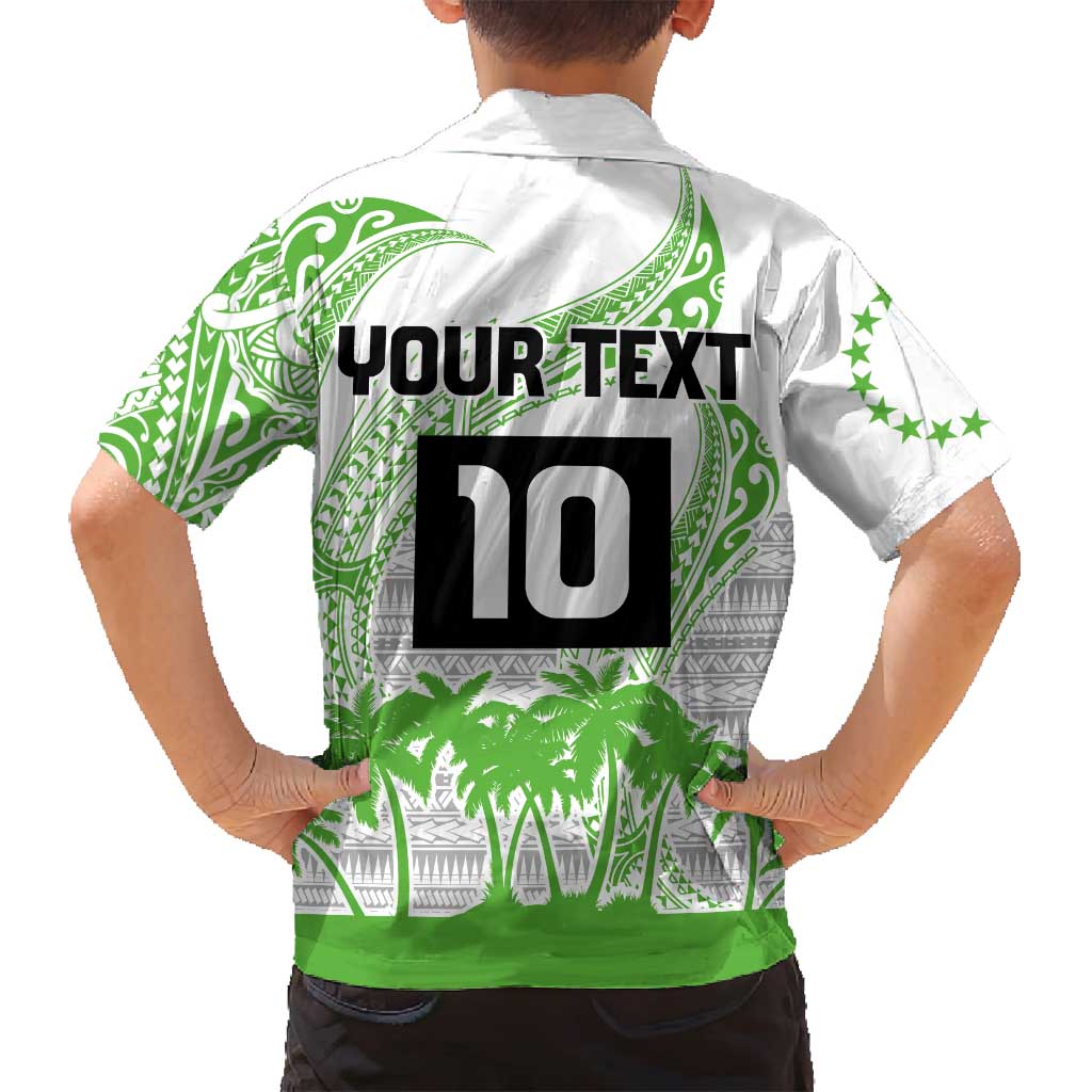Cook Islands Marathon 2025-Pursuit in Paradise Family Matching Off Shoulder Maxi Dress and Hawaiian Shirt Green Color LT03 - Polynesian Pride