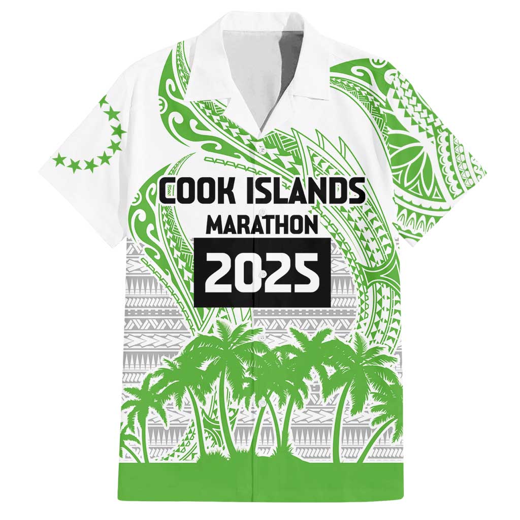 Cook Islands Marathon 2025-Pursuit in Paradise Family Matching Puletasi and Hawaiian Shirt Green Color LT03 Dad's Shirt - Short Sleeve Green - Polynesian Pride