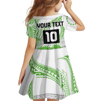 Cook Islands Marathon 2025-Pursuit in Paradise Family Matching Short Sleeve Bodycon Dress and Hawaiian Shirt Green Color