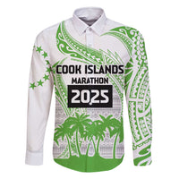 Cook Islands Marathon 2025-Pursuit in Paradise Family Matching Summer Maxi Dress and Hawaiian Shirt Green Color LT03 Dad's Shirt - Long Sleeve Green - Polynesian Pride