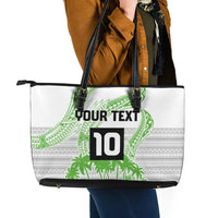 Cook Islands Marathon 2025-Pursuit in Paradise Leather Tote Bag Green Color