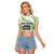 Cook Islands Marathon 2025-Pursuit in Paradise Raglan Cropped T Shirt Green Color