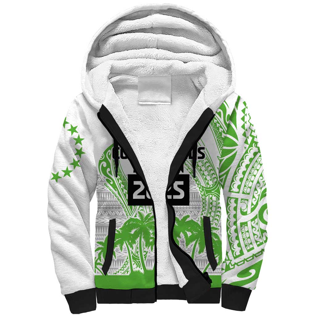 Cook Islands Marathon 2025-Pursuit in Paradise Sherpa Hoodie Green Color