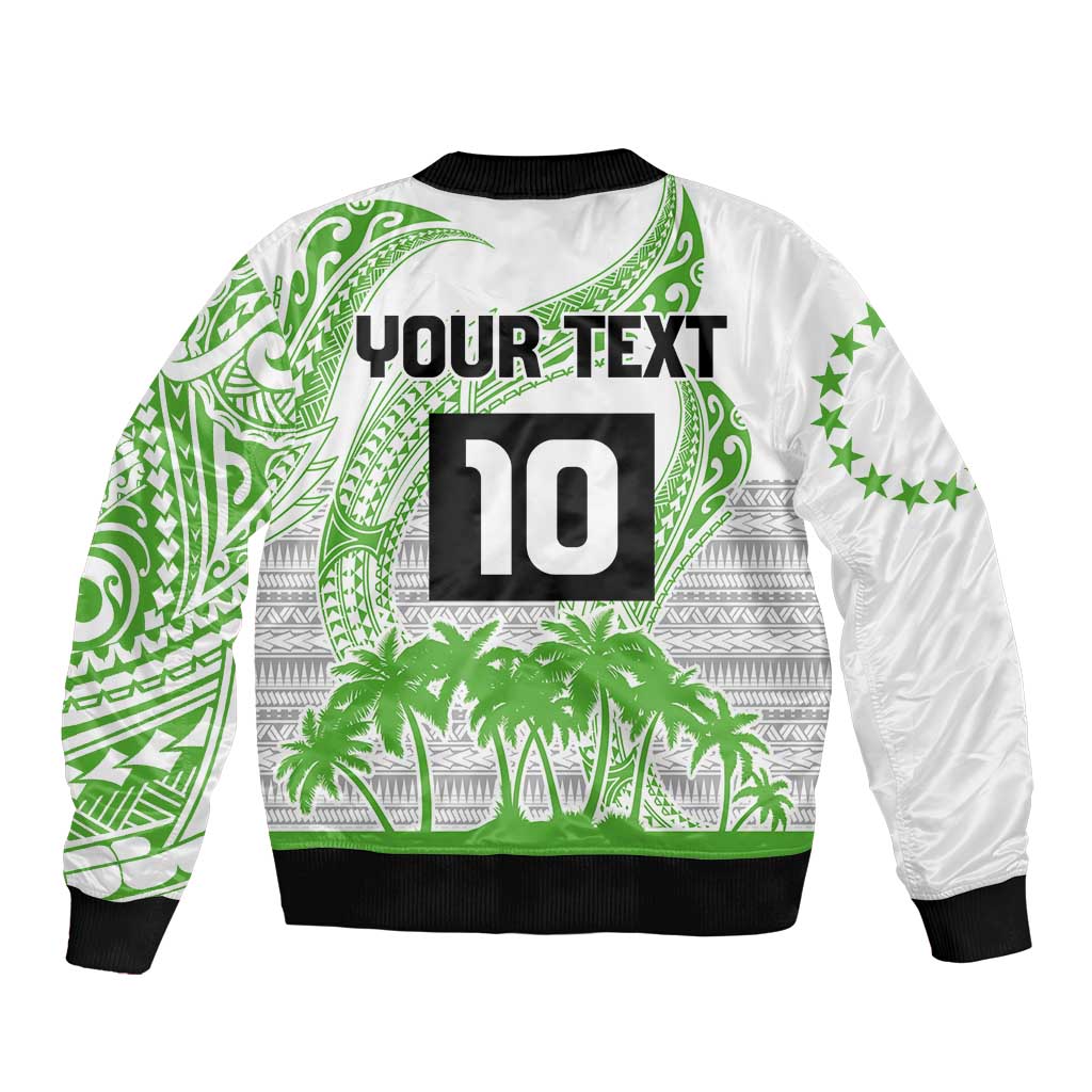 Cook Islands Marathon 2025-Pursuit in Paradise Sleeve Zip Bomber Jacket Green Color LT03 - Polynesian Pride