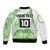 Cook Islands Marathon 2025-Pursuit in Paradise Sleeve Zip Bomber Jacket Green Color