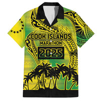 Cook Islands Marathon 2025-Pursuit in Paradise Family Matching Off Shoulder Short Dress and Hawaiian Shirt Special Edition LT03 Dad's Shirt - Short Sleeve Yellow-Green - Polynesian Pride