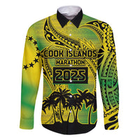 Cook Islands Marathon 2025-Pursuit in Paradise Family Matching Summer Maxi Dress and Hawaiian Shirt Special Edition LT03 Dad's Shirt - Long Sleeve Yellow-Green - Polynesian Pride