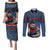 Custom Toa Samoa Rugby Couples Matching Puletasi and Long Sleeve Button Shirt Samoan Warrior Ula Fala Tribal Pattern LT03