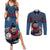 Custom Toa Samoa Rugby Couples Matching Summer Maxi Dress and Long Sleeve Button Shirt Samoan Warrior Ula Fala Tribal Pattern LT03