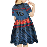 Custom Toa Samoa Rugby Kid Short Sleeve Dress Samoan Warrior Ula Fala Tribal Pattern LT03