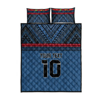 Custom Toa Samoa Rugby Quilt Bed Set Samoan Warrior Ula Fala Tribal Pattern