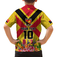 Custom Papua New Guinea Rugby Family Matching Long Sleeve Bodycon Dress and Hawaiian Shirt Bird of Paradise and Hibiscus Polynesian Pattern Yellow Color LT03 - Polynesian Pride
