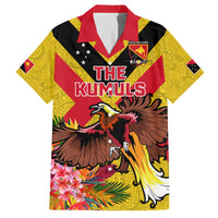 Custom Papua New Guinea Rugby Family Matching Long Sleeve Bodycon Dress and Hawaiian Shirt Bird of Paradise and Hibiscus Polynesian Pattern Yellow Color LT03 Dad's Shirt - Short Sleeve Yellow - Polynesian Pride