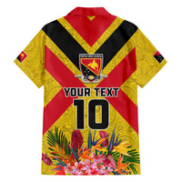 Custom Papua New Guinea Rugby Family Matching Long Sleeve Bodycon Dress and Hawaiian Shirt Bird of Paradise and Hibiscus Polynesian Pattern Yellow Color LT03 - Polynesian Pride