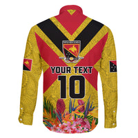 Custom Papua New Guinea Rugby Family Matching Mermaid Dress and Hawaiian Shirt Bird of Paradise and Hibiscus Polynesian Pattern Yellow Color LT03 - Polynesian Pride