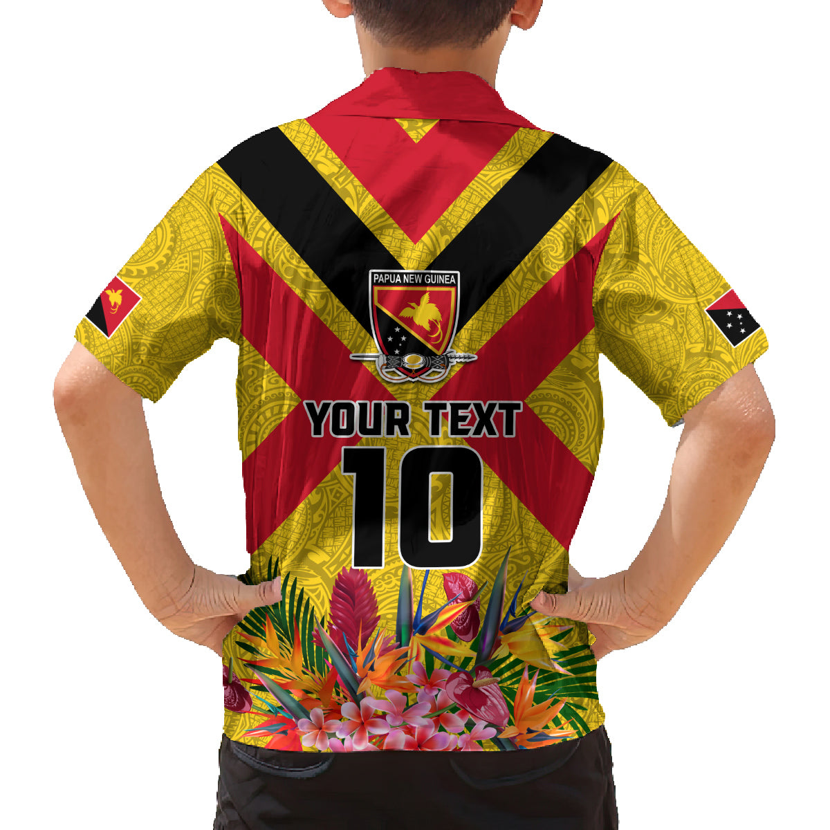 Custom Papua New Guinea Rugby Family Matching Puletasi and Hawaiian Shirt Bird of Paradise and Hibiscus Polynesian Pattern Yellow Color LT03 - Polynesian Pride