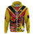 Custom Papua New Guinea Rugby Hoodie Bird of Paradise and Hibiscus Polynesian Pattern Yellow Color LT03