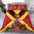 Custom Papua New Guinea Rugby Bedding Set Bird of Paradise and Hibiscus Polynesian Pattern Red Color