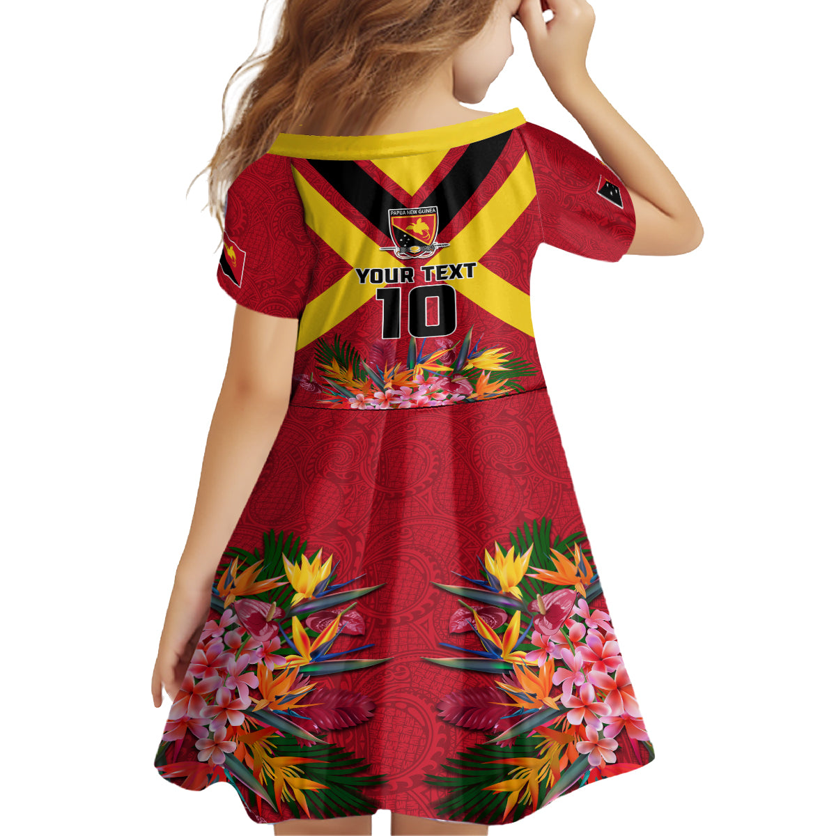 Custom Papua New Guinea Rugby Family Matching Long Sleeve Bodycon Dress and Hawaiian Shirt Bird of Paradise and Hibiscus Polynesian Pattern Red Color LT03 - Polynesian Pride