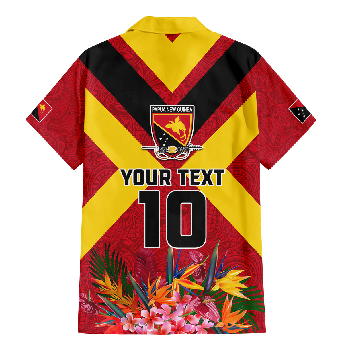 Custom Papua New Guinea Rugby Family Matching Mermaid Dress and Hawaiian Shirt Bird of Paradise and Hibiscus Polynesian Pattern Red Color LT03 - Polynesian Pride