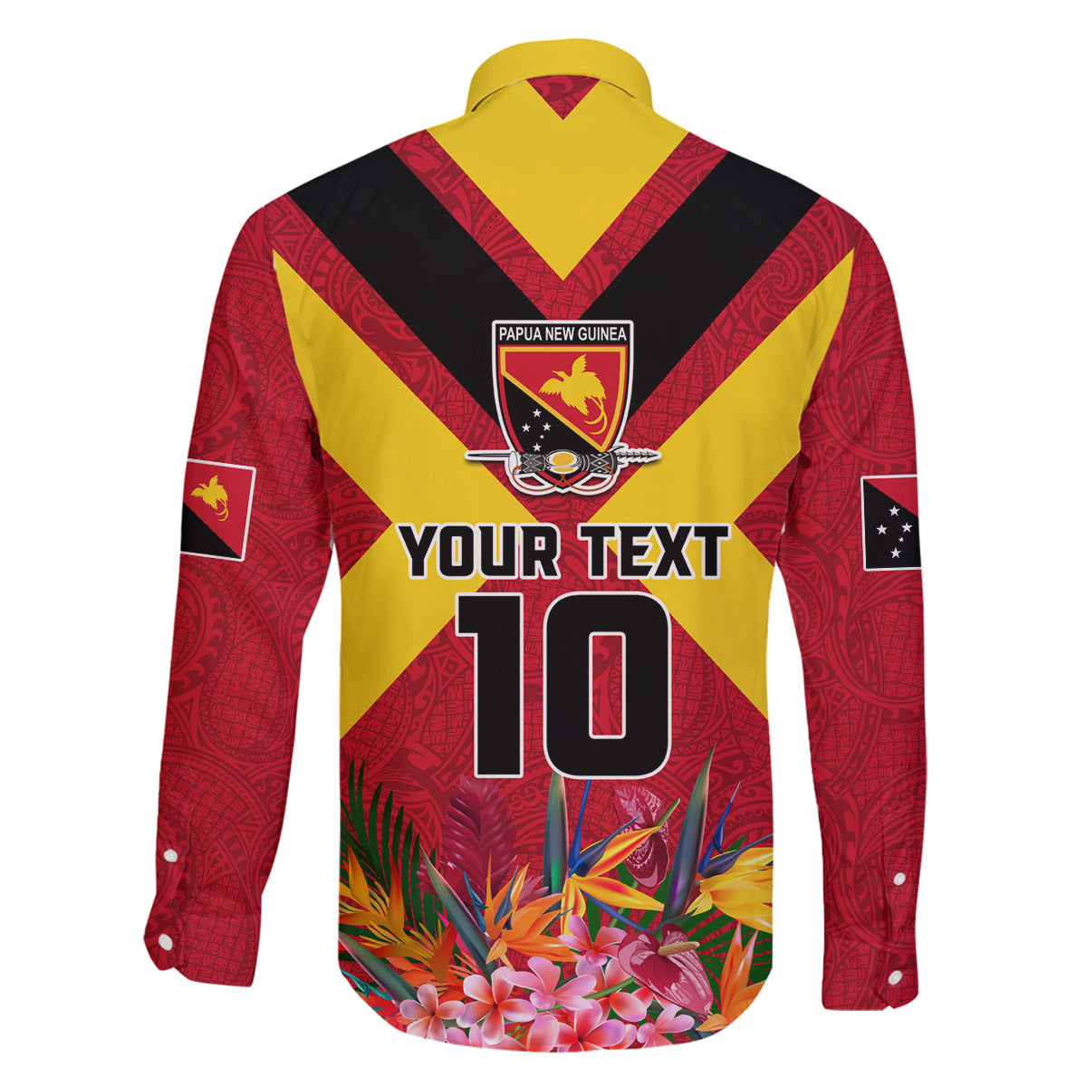 Custom Papua New Guinea Rugby Family Matching Mermaid Dress and Hawaiian Shirt Bird of Paradise and Hibiscus Polynesian Pattern Red Color LT03 - Polynesian Pride