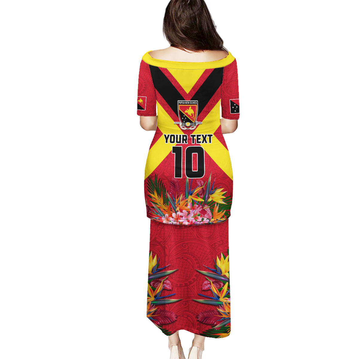 Custom Papua New Guinea Rugby Family Matching Puletasi and Hawaiian Shirt Bird of Paradise and Hibiscus Polynesian Pattern Red Color LT03 - Polynesian Pride