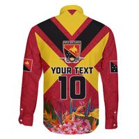 Custom Papua New Guinea Rugby Family Matching Short Sleeve Bodycon Dress and Hawaiian Shirt Bird of Paradise and Hibiscus Polynesian Pattern Red Color LT03 - Polynesian Pride