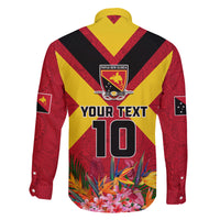 Custom Papua New Guinea Rugby Family Matching Tank Maxi Dress and Hawaiian Shirt Bird of Paradise and Hibiscus Polynesian Pattern Red Color LT03